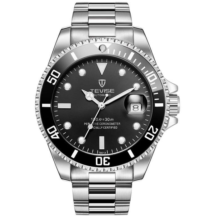 TEVISE Tribute Automatic Silver/Black Watch