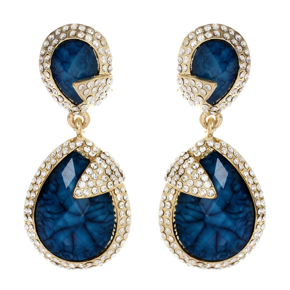 AMRITA NEW YORK Pave Riverside Earring Blue Lapis