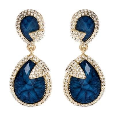 AMRITA NEW YORK Pave Riverside Earring Blue Lapis