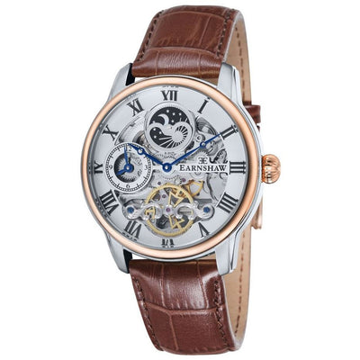 THOMAS EARNSHAW LONGITUDE DUAL TIME AUTOMATIC FINE BROWN