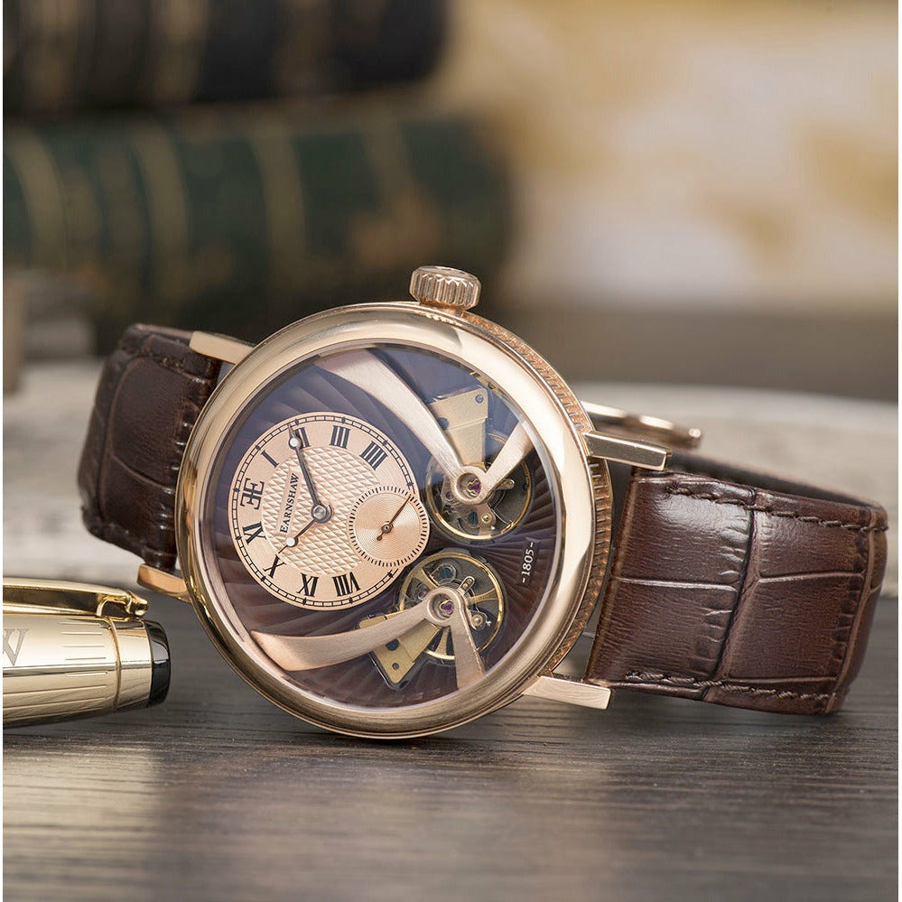 THOMAS EARNSHAW BEAUFORT ANATOLIA DOUBLE BARREL AUTOMATIC MAHOGANY BROWN