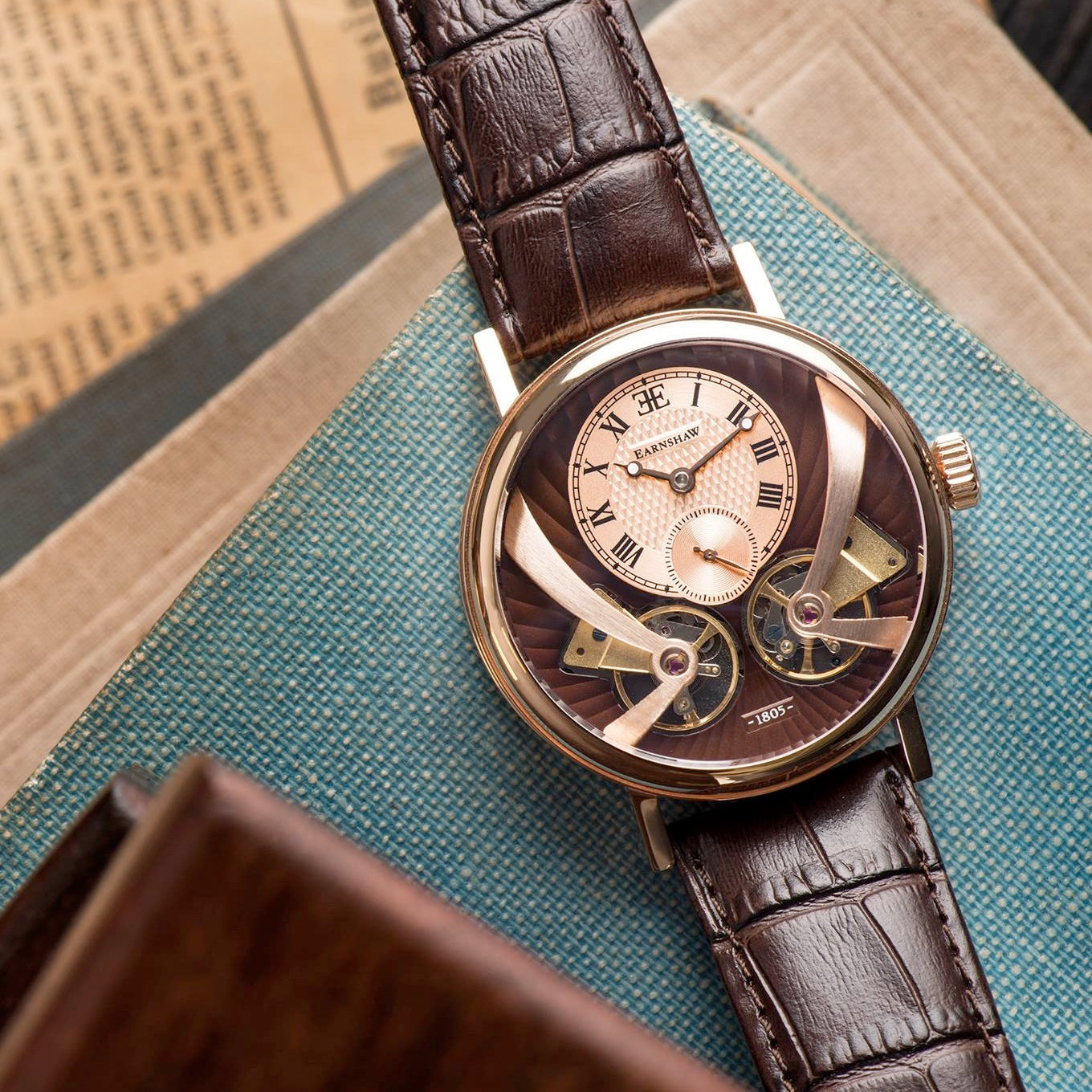 THOMAS EARNSHAW BEAUFORT ANATOLIA DOUBLE BARREL AUTOMATIC MAHOGANY BROWN