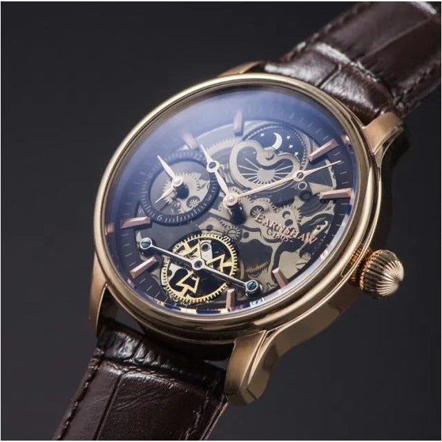 THOMAS EARNSHAW LONGITUDE DUAL TIME AUTOMATIC Cherry Brown