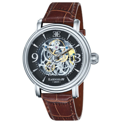 THOMAS EARNSHAW LONGCASE GRANDE SKELETON AUTOMATIC Tar Black