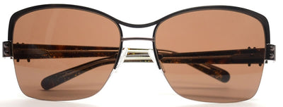 GUESS by Marciano Women's Square Half-Rim Aviator Bling Sunglasses Bronze
