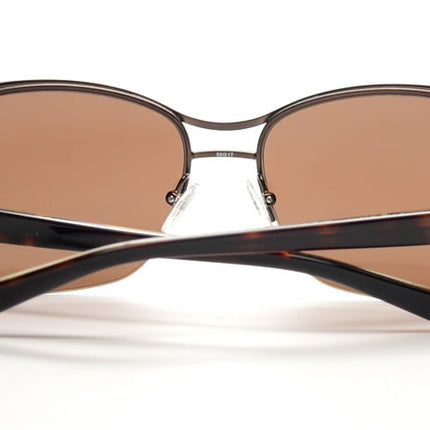 GUESS by Marciano Women's Square Half-Rim Aviator Bling Sunglasses Bronze