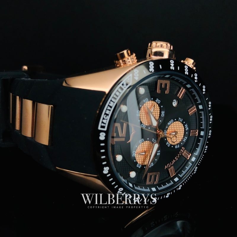 Men's TRAX 6H Dark Knight Rose Gold Chronograph Watch