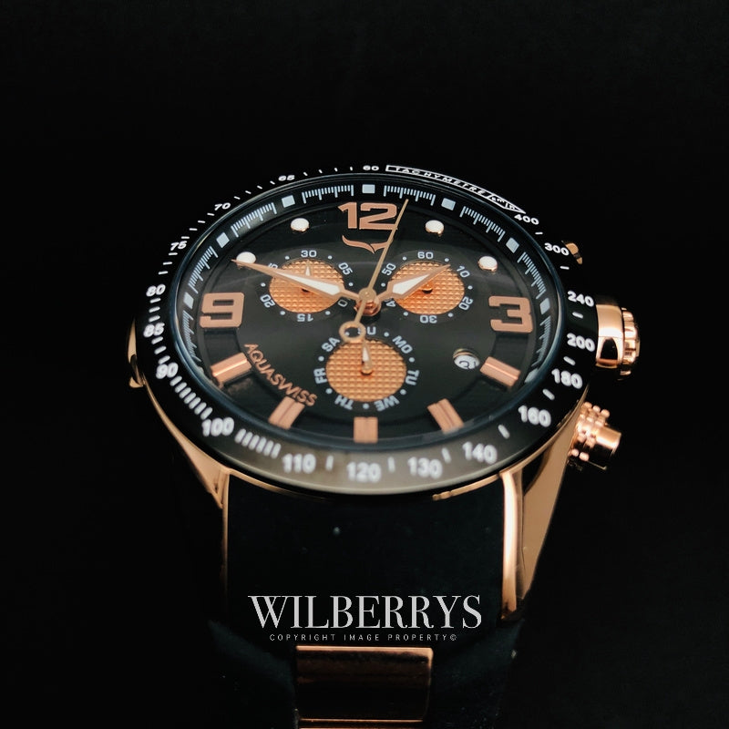 Men's TRAX 6H Dark Knight Rose Gold Chronograph Watch