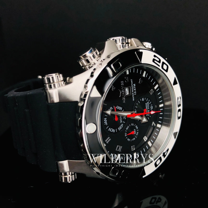 Men's Sail Black/White Chronograph Watch