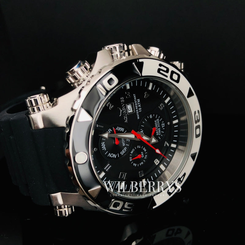 Men's Sail Black/White Chronograph Watch