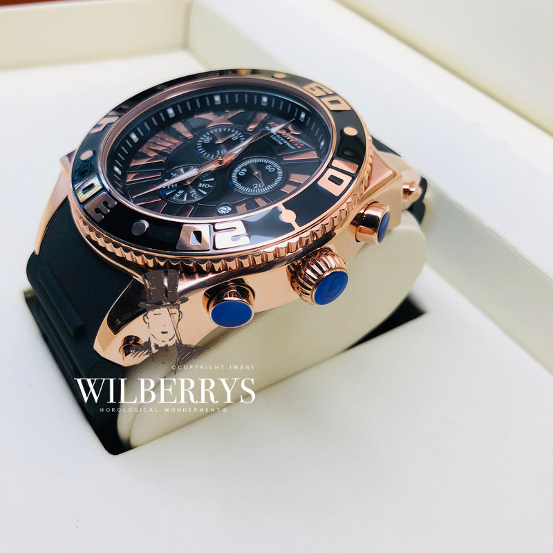 Men's Swissport XG 50mm Watch 18k Rose Gold Plated Chronograph Watch