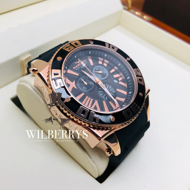 Men's Swissport XG 50mm Watch 18k Rose Gold Plated Chronograph Watch