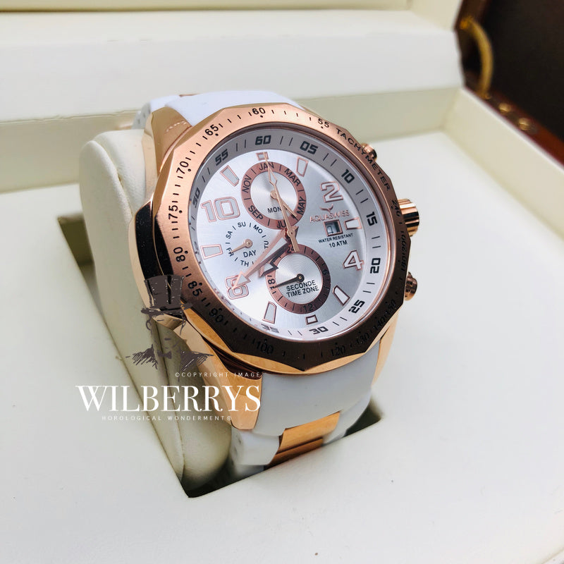 Men's Trax II Snow Rose Gold Plated Chronograph Watch