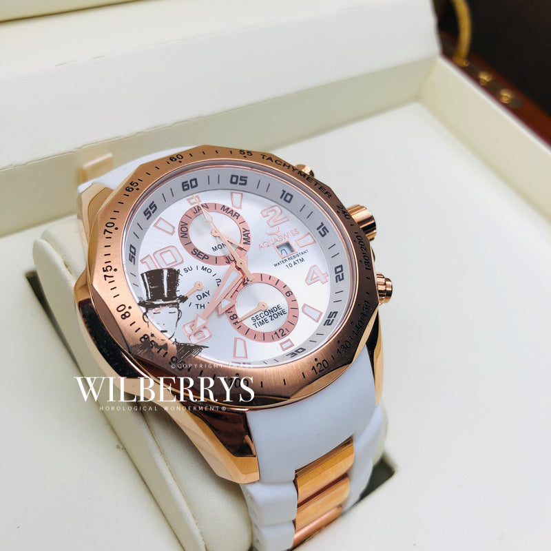 Men's Trax II Snow Rose Gold Plated Chronograph Watch