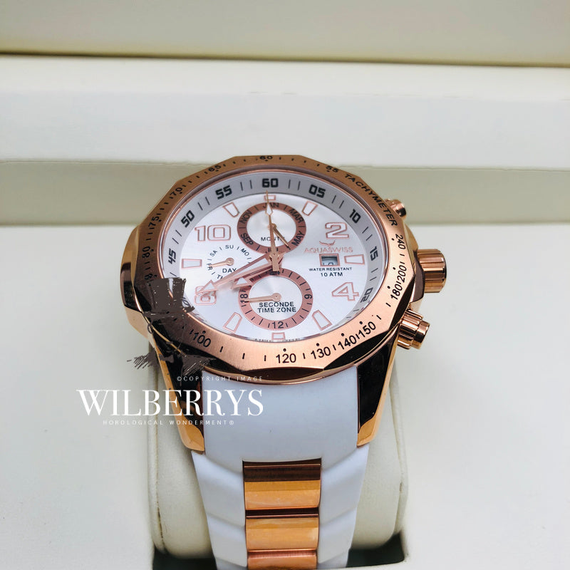 Men's Trax II Snow Rose Gold Plated Chronograph Watch