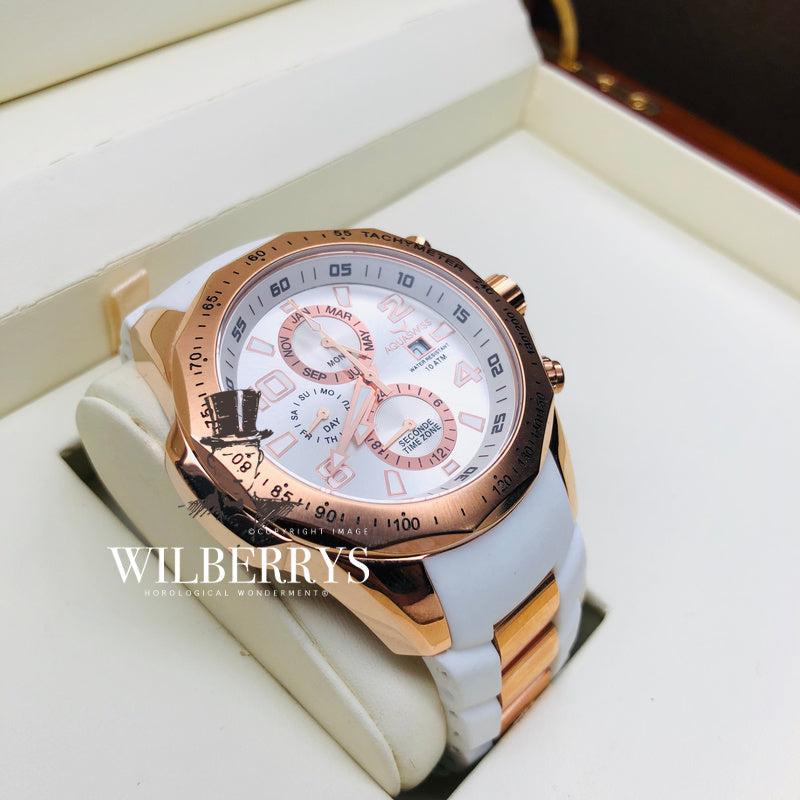 Men's Trax II Snow Rose Gold Plated Chronograph Watch