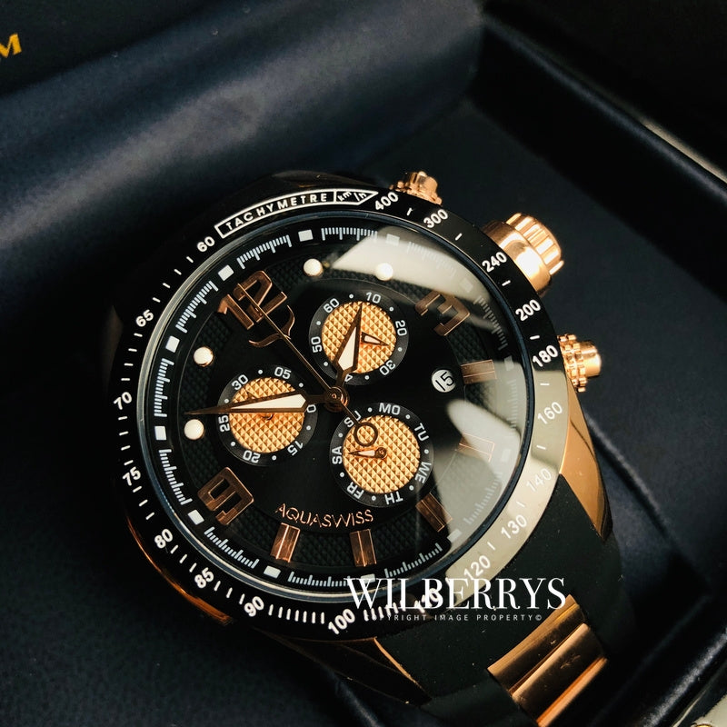 Men's TRAX 6H Dark Knight Rose Gold Chronograph Watch