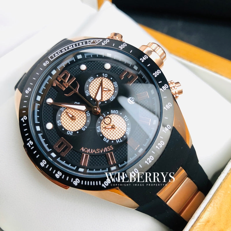 Men's TRAX 6H Dark Knight Rose Gold Chronograph Watch