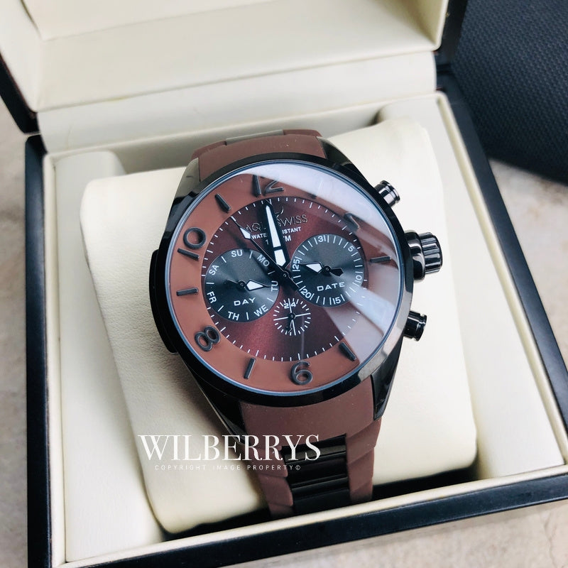 Men's TRAX 5H Brown Moonwalker Edition Swiss Chronograph Watch