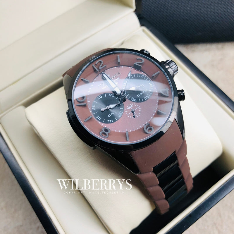 Men's TRAX 5H Brown Moonwalker Edition Swiss Chronograph Watch