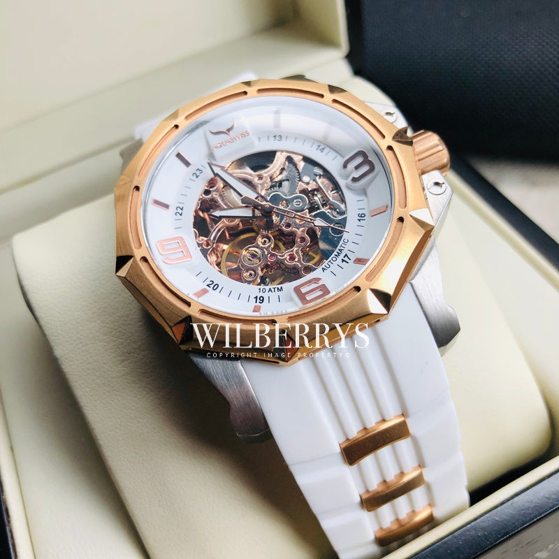 Men's Vessel Automatic Snow/Rose Gold Watch