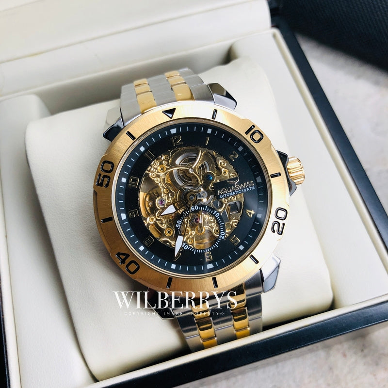 Men's Cog Automatic Steel Watch Gold/Black