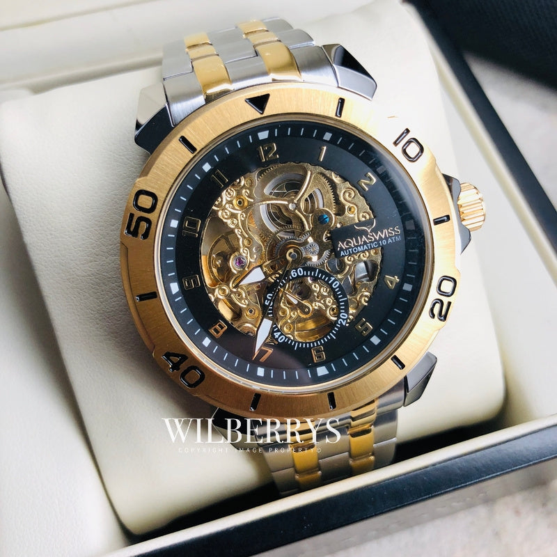 Men's Cog Automatic Steel Watch Gold/Black