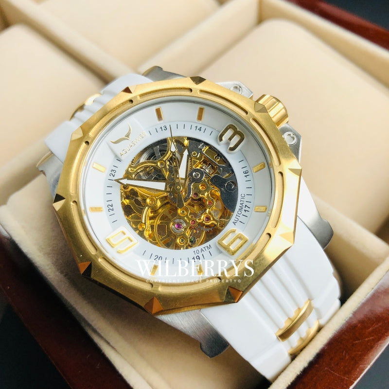 Men's Vessel Automatic Snow/Gold Watch