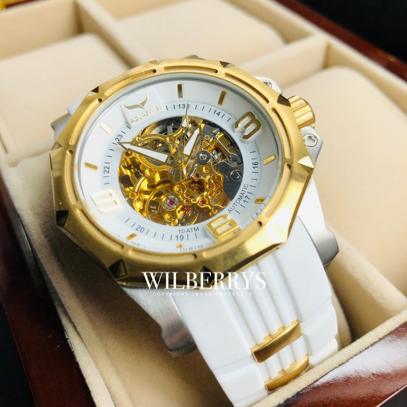 Men's Vessel Automatic Snow/Gold Watch