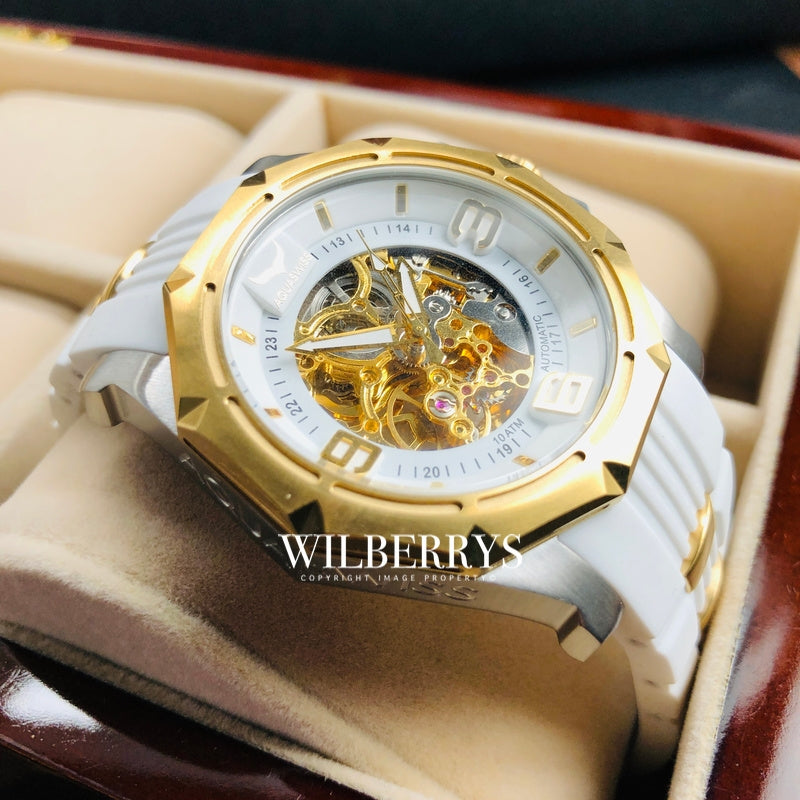 Men's Vessel Automatic Snow/Gold Watch