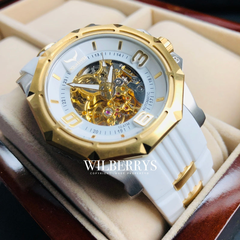 Men's Vessel Automatic Snow/Gold Watch