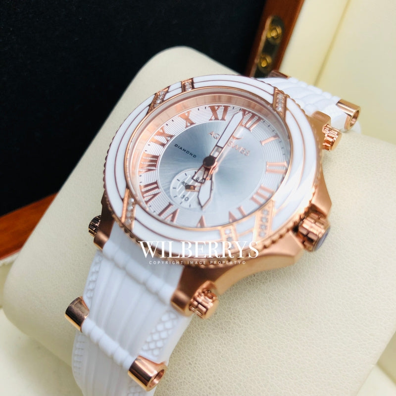 Women's Bolt L Diamond 18k Plated Snow/Rose Gold Watch