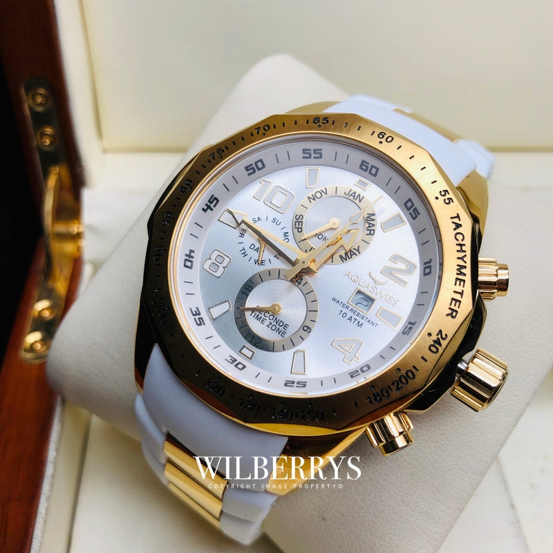 Men's Trax II Snow Gold Plated Chronograph Watch