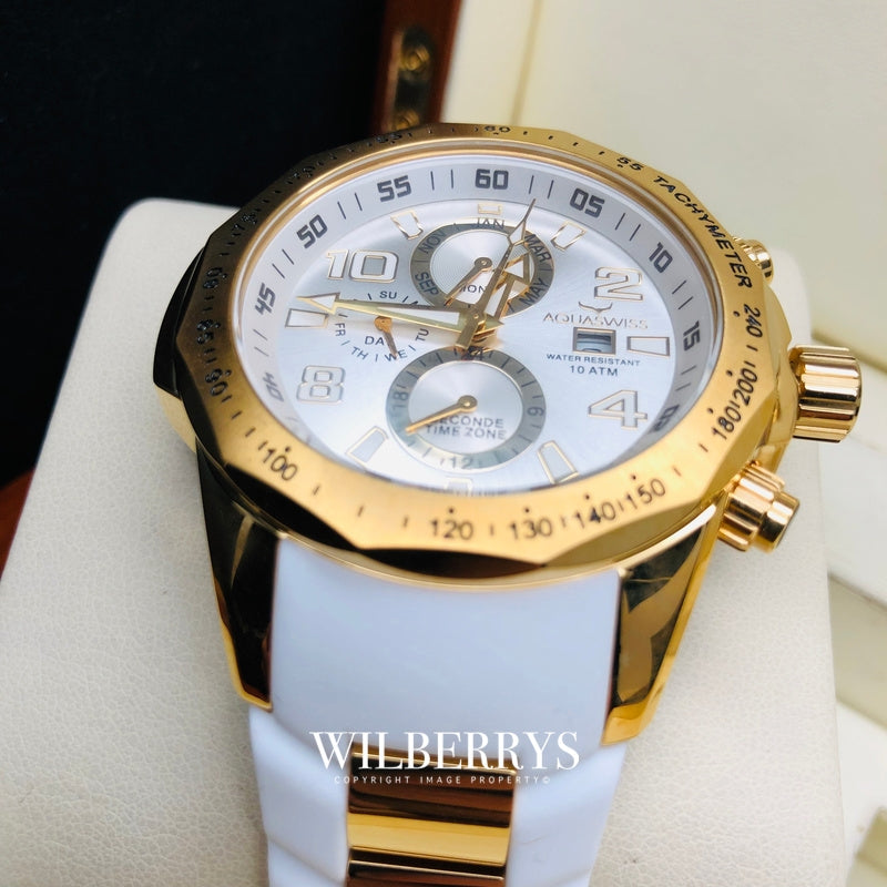 Men's Trax II Snow Gold Plated Chronograph Watch