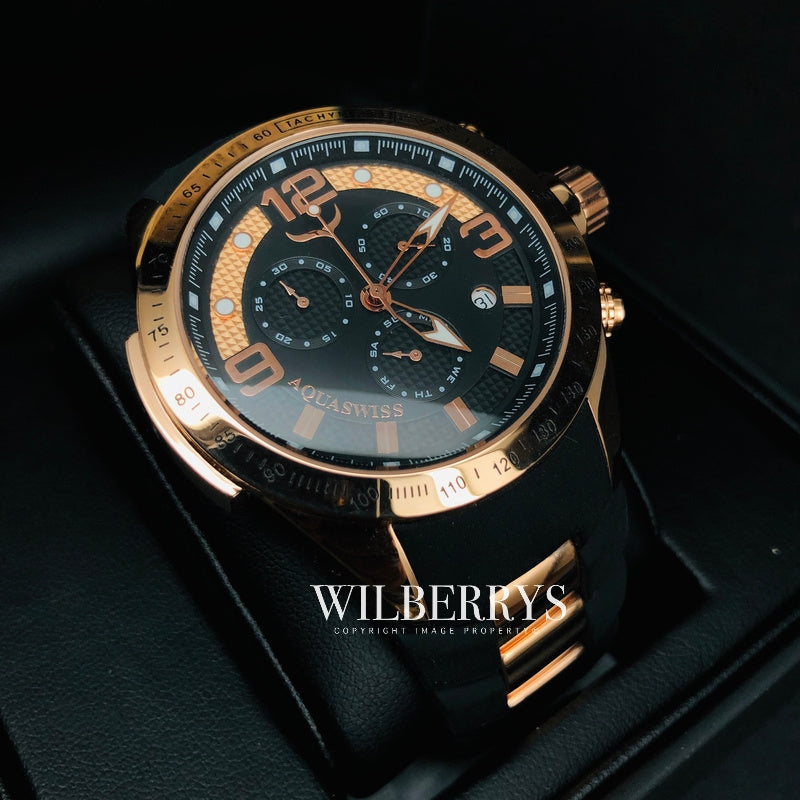 Men's TRAX 6H El Dorado Rose Gold/Black Swiss Chronograph Watch