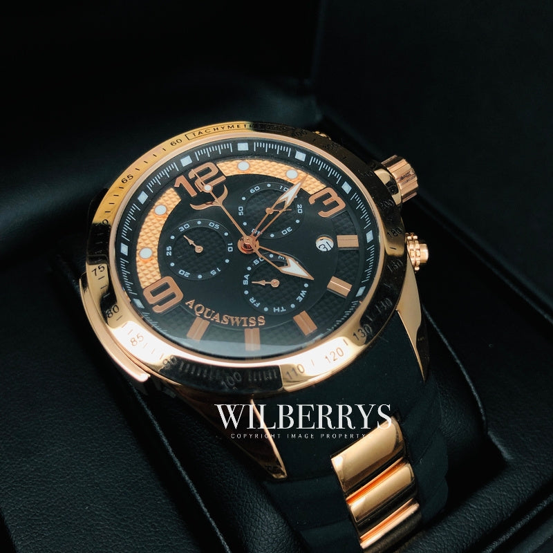 Men's TRAX 6H El Dorado Rose Gold/Black Swiss Chronograph Watch