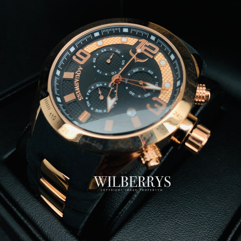 Men's TRAX 6H El Dorado Rose Gold/Black Swiss Chronograph Watch