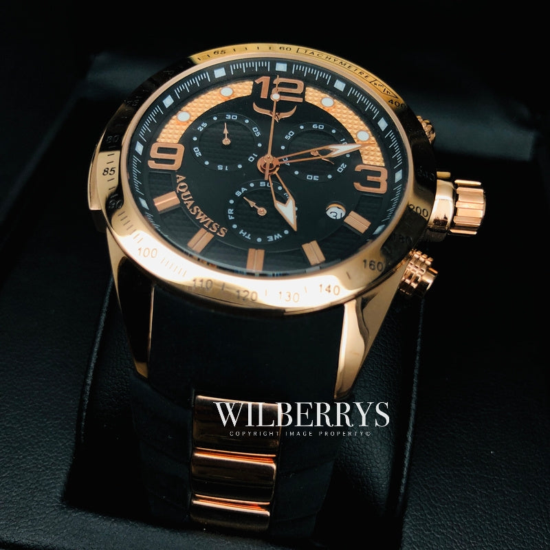 Men's TRAX 6H El Dorado Rose Gold/Black Swiss Chronograph Watch