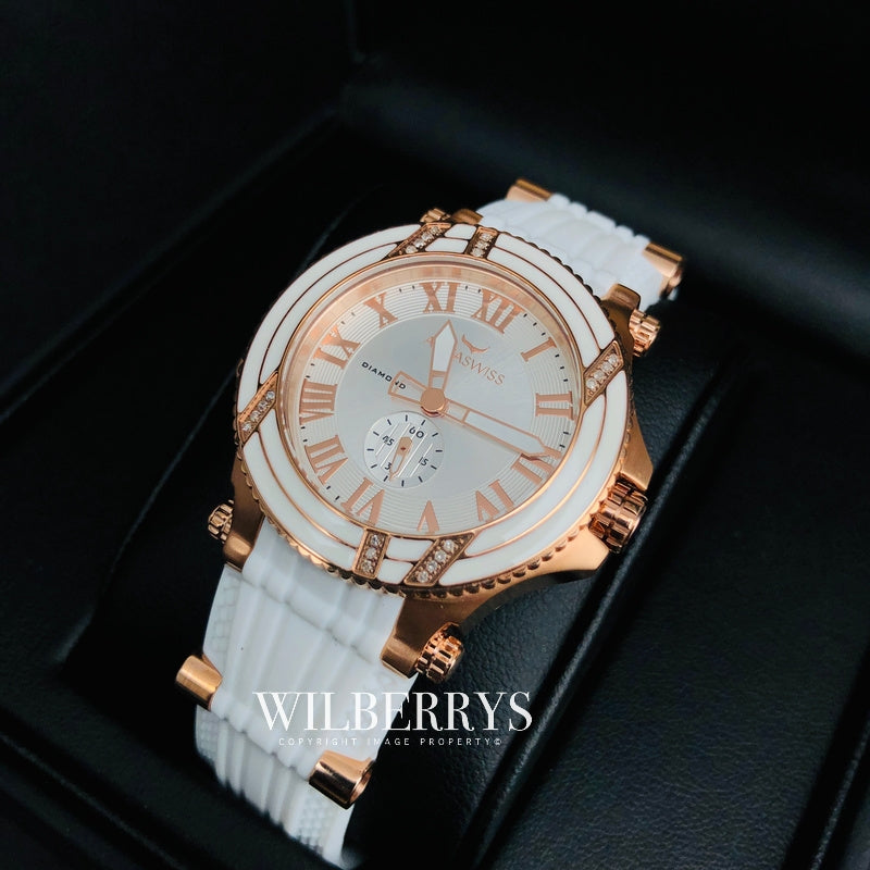 Women's Bolt L Diamond 18k Plated Snow/Rose Gold Watch