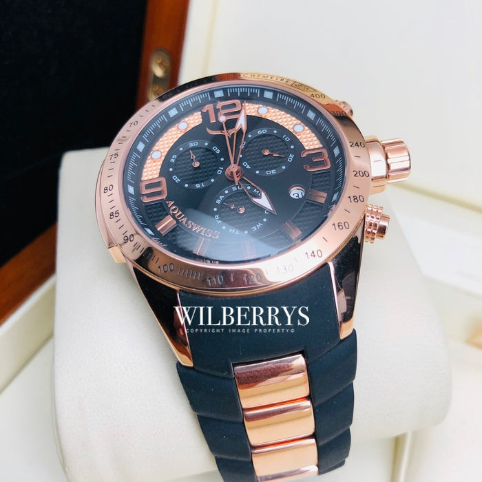 Men's TRAX 6H El Dorado Rose Gold/Black Swiss Chronograph Watch