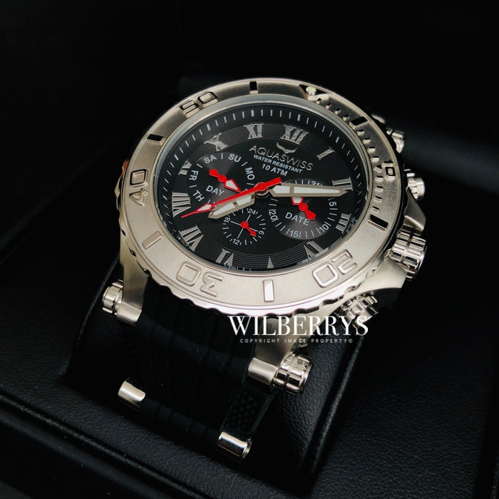 Men's Bolt 5H Black/Silver Chronograph Watch