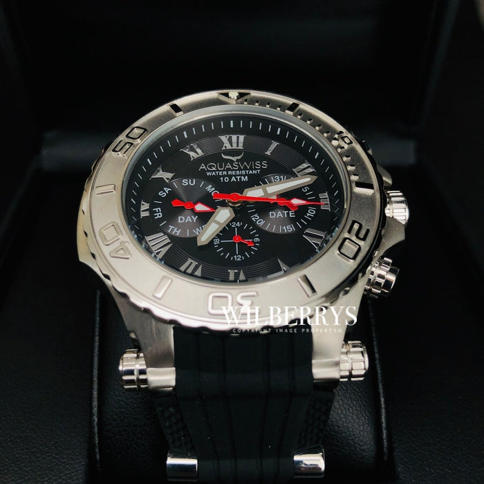 Men's Bolt 5H Black/Silver Chronograph Watch