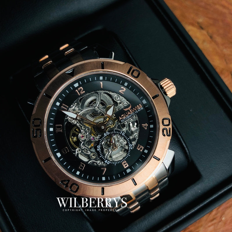 Men's Cog Automatic Watch Rose Gold/Black