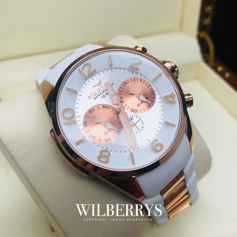 Men's Trax 5H Snow/Rose Gold Chronograph Watch