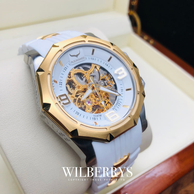 Men's Vessel Automatic Snow/Gold Watch