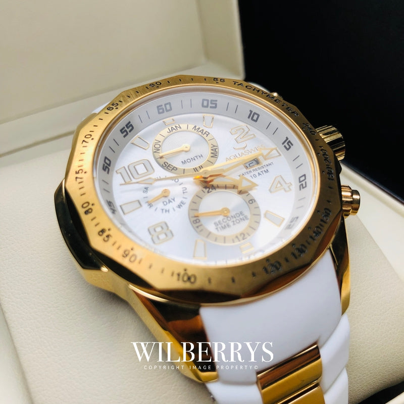 Men's Trax II Snow Gold Plated Chronograph Watch