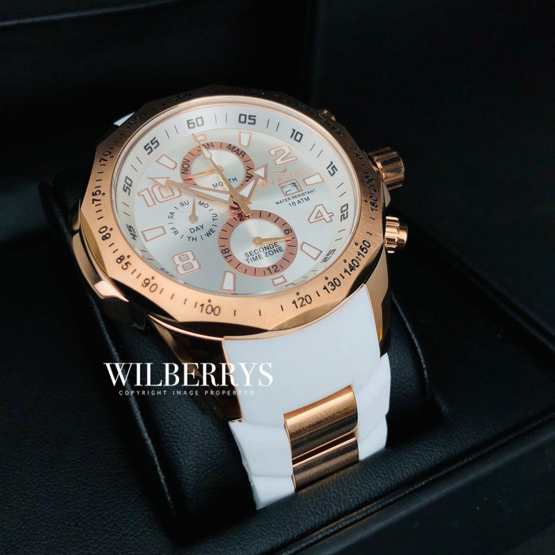 Men's Trax II Snow Rose Gold Plated Chronograph Watch