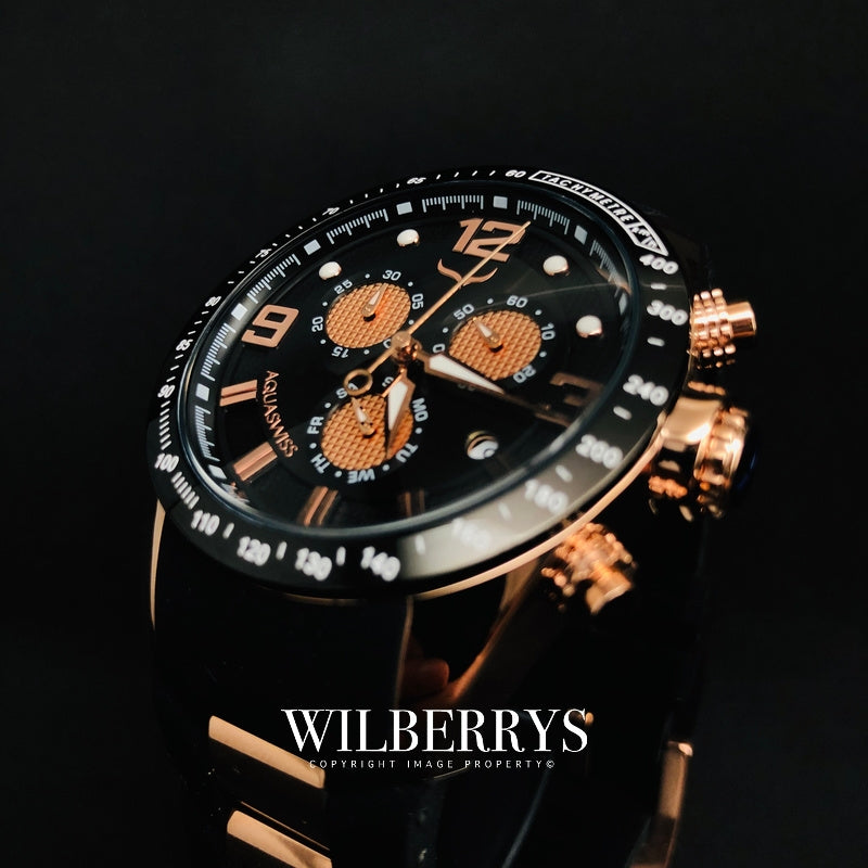 Men's TRAX 6H Dark Knight Rose Gold Chronograph Watch