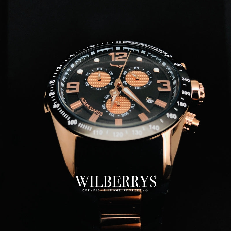 Men's TRAX 6H Dark Knight Rose Gold Chronograph Watch