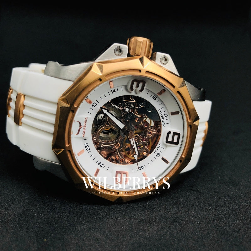 Men's Vessel Automatic Snow/Rose Gold Watch